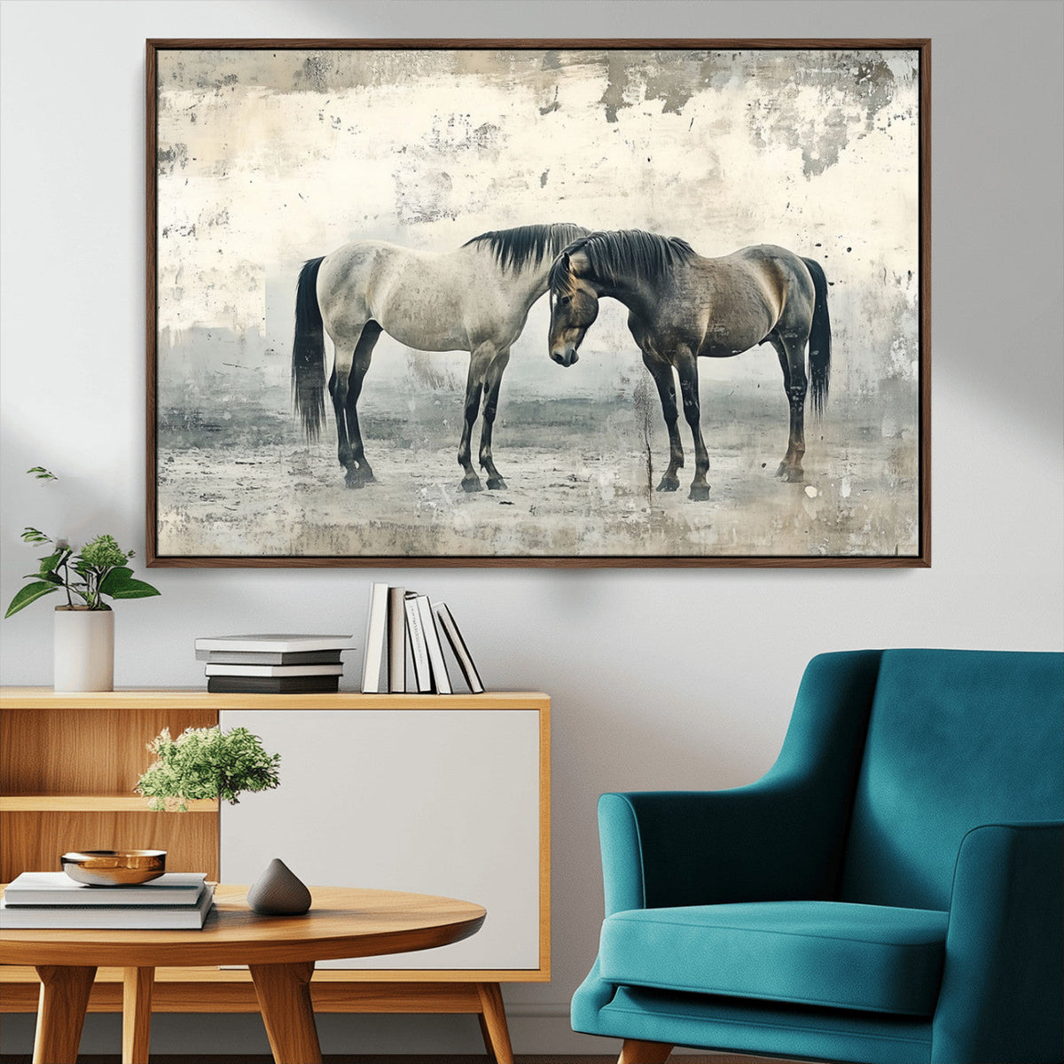 Chines Style Majestic Horses Wall Art | Ready to Hang and