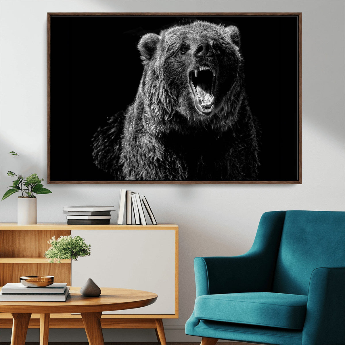 Bear Canvas Print | Wildlife Wall Art for Cabin Decor |