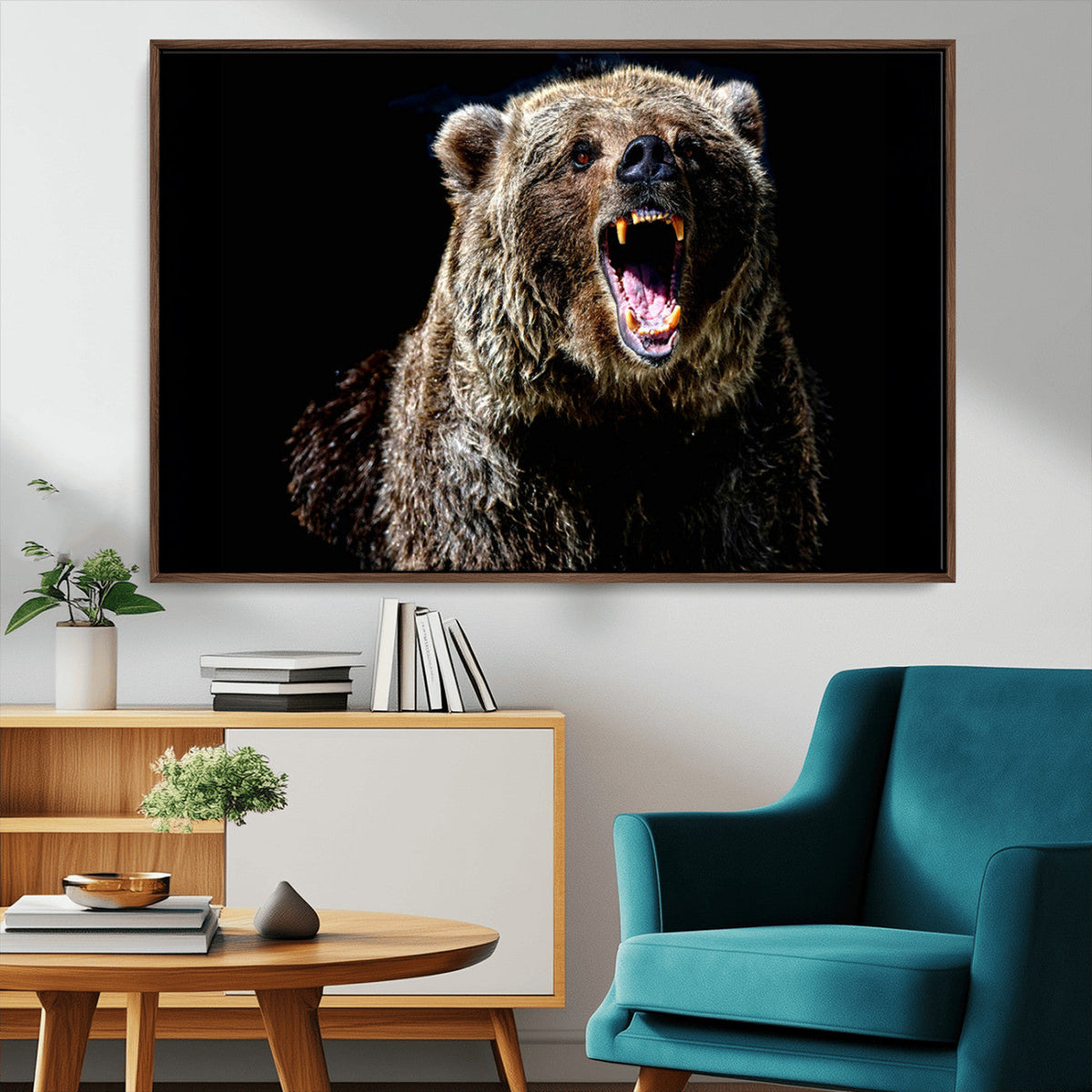 Grizzly Bear Canvas Print | Wildlife Wall Art for Cabin
