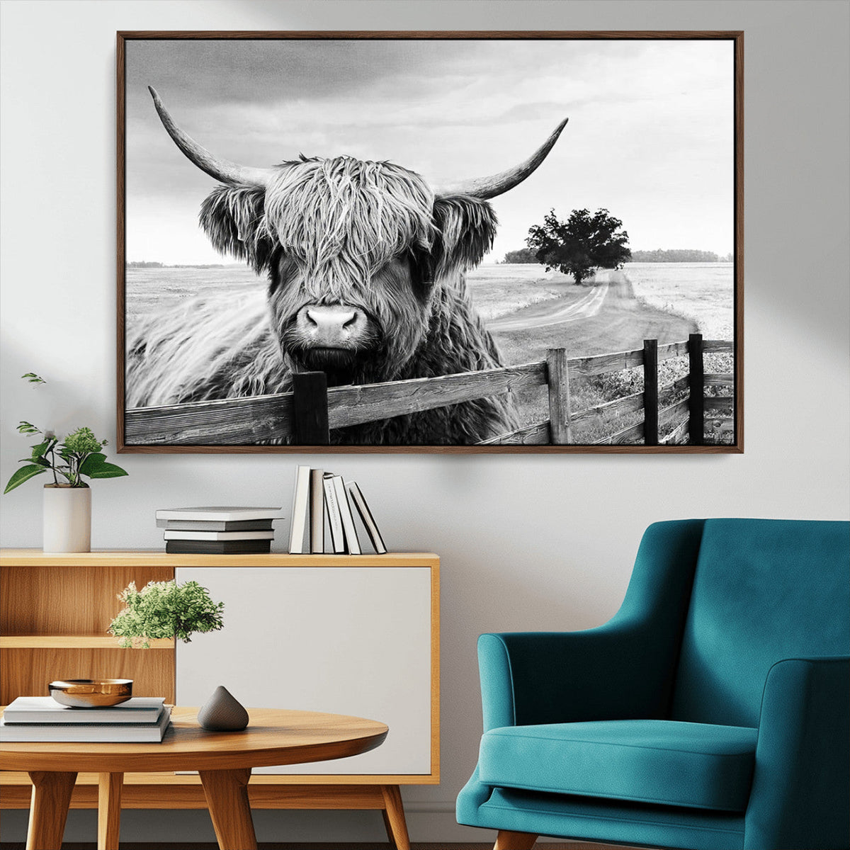 Scottish Highland Cow Wall Art | Rustic Farmhouse Décor |