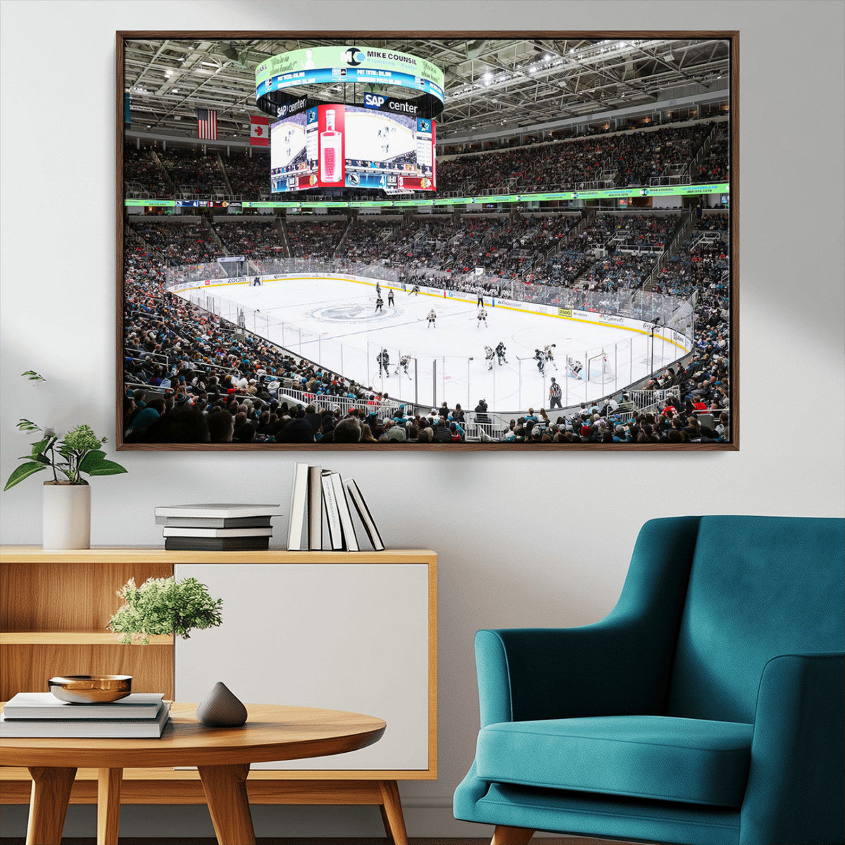 Sharks Arena Blackhawks Sharks Ice Hockey Stadium Wall Art