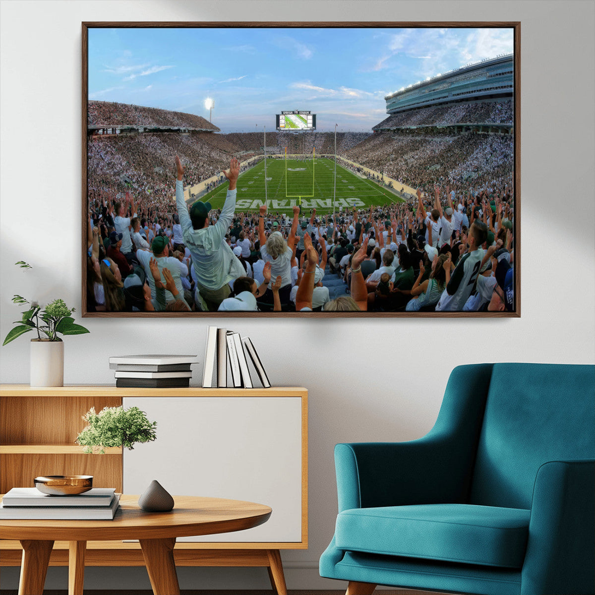 Michigan State Spartans Football Team Art Print - East