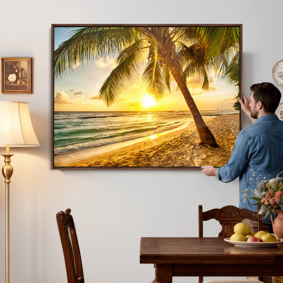 Beach Sunset Canvas Wall Art Print - Tropical Beach Canvas