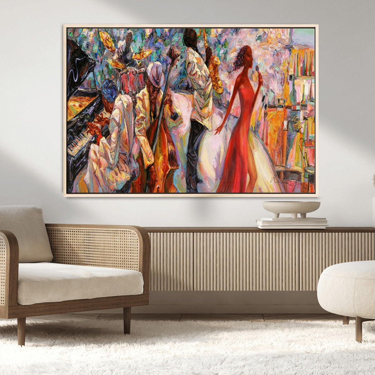 Abstract Afro American Jazz Canvas Wall Art | Music-Inspired