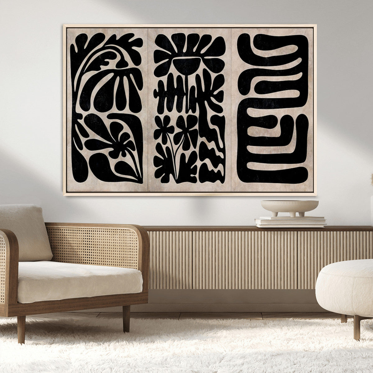 Canvas Print Wall Art Abstract Art Boho, Framed Boho Art