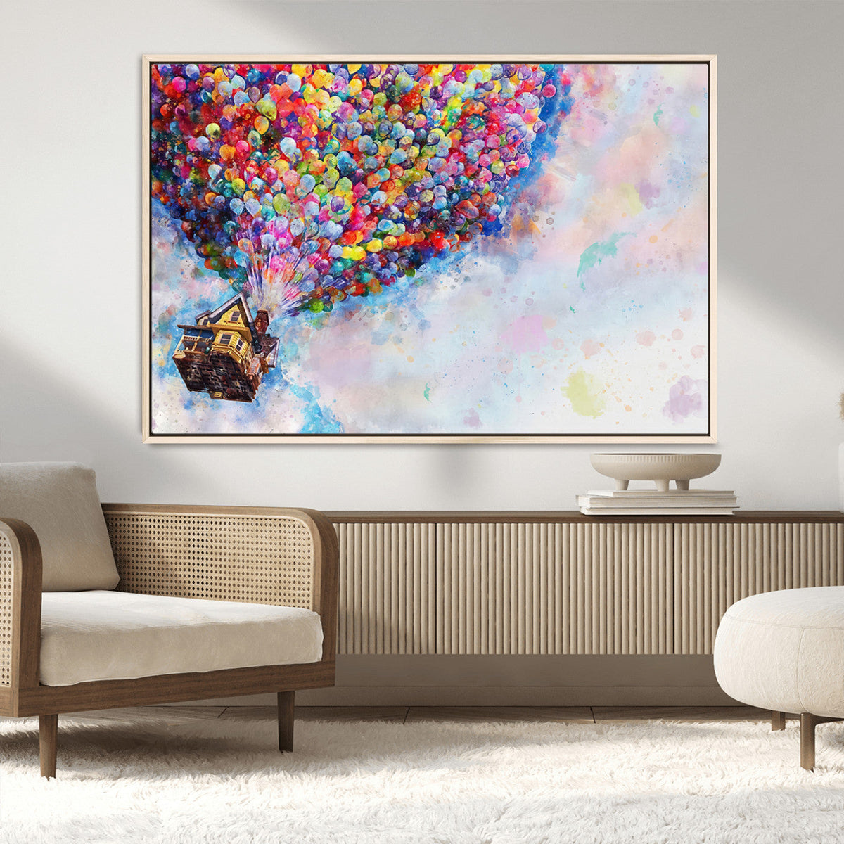Don't Look Up Movie Canvas Wall Art - Vibrant Floating House