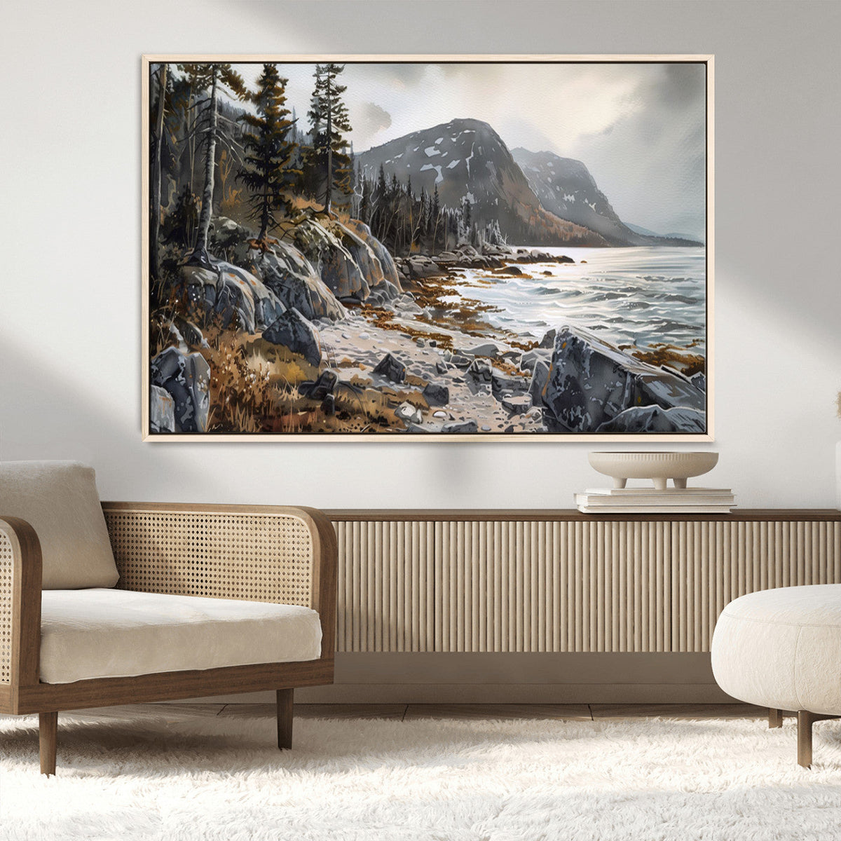 Serene Coastal View of Acadia National Park - Stunning
