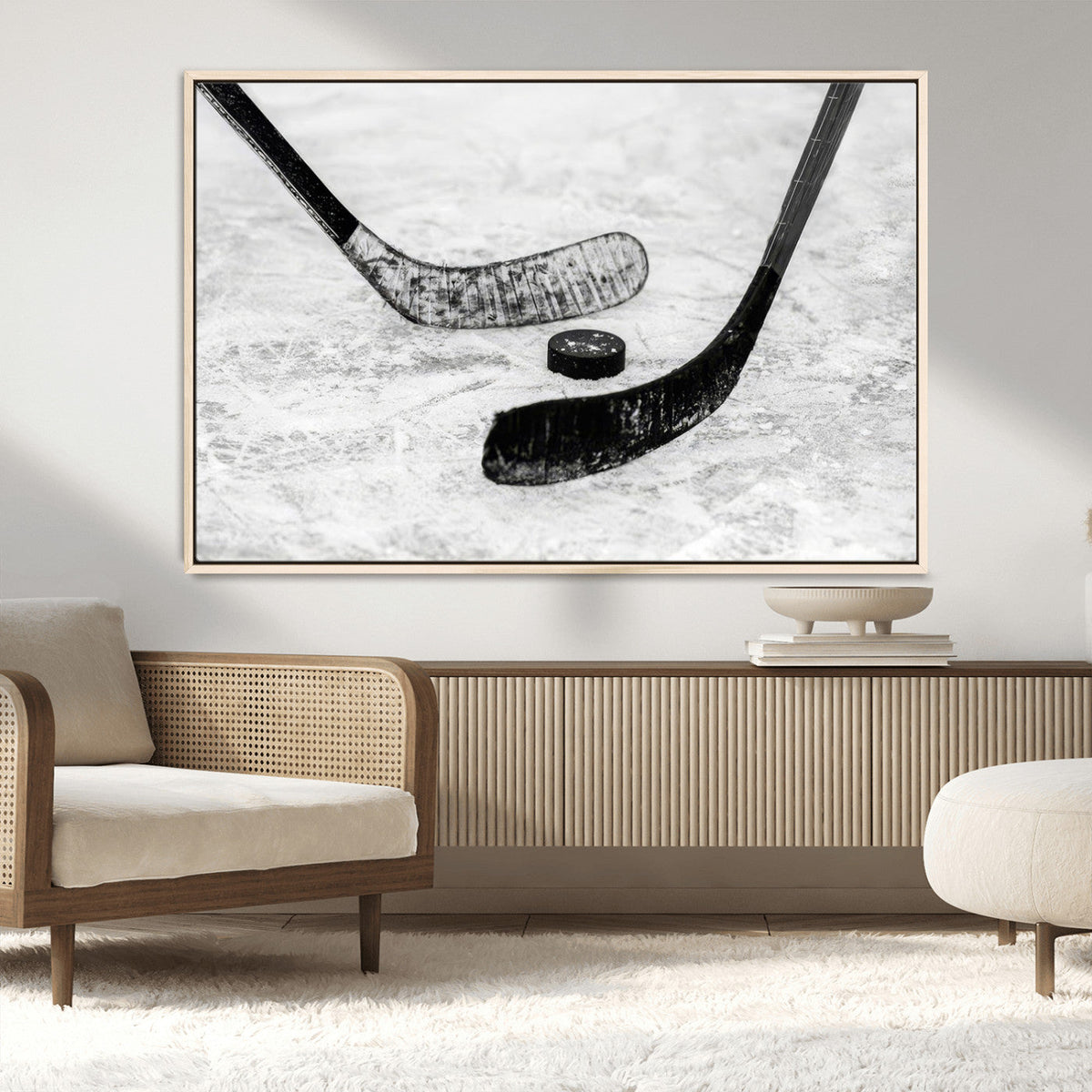 Winter Ice Hockey Sport Canvas Wall Art Print - Hockey Wall