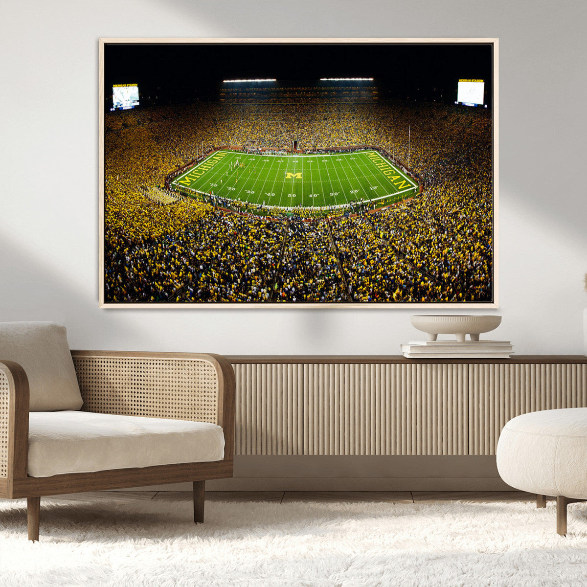 Stadium in Michigan Wall Art Canvas Print, Framed American