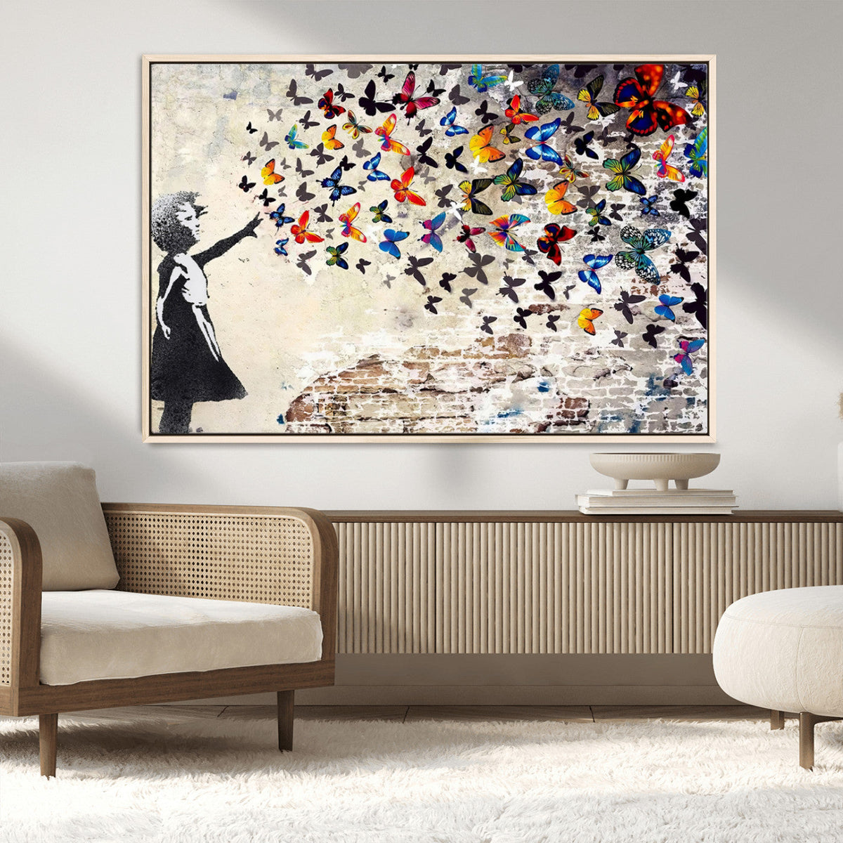 Banksy Graffiti Wall Art Canvas Print: Girl Releasing