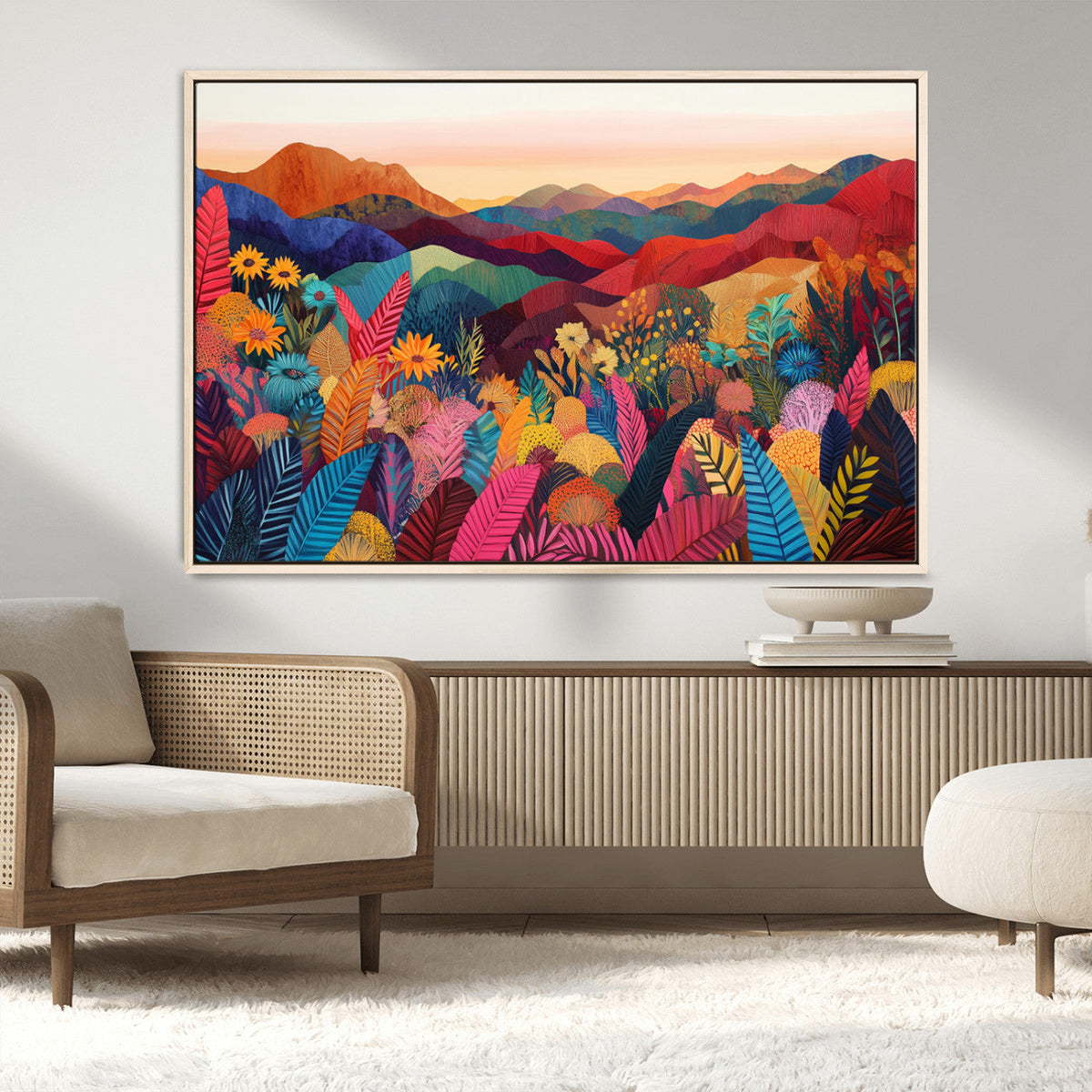 YAYOI KUSAMA Abstract Print - Landscape Canvas Wall Art
