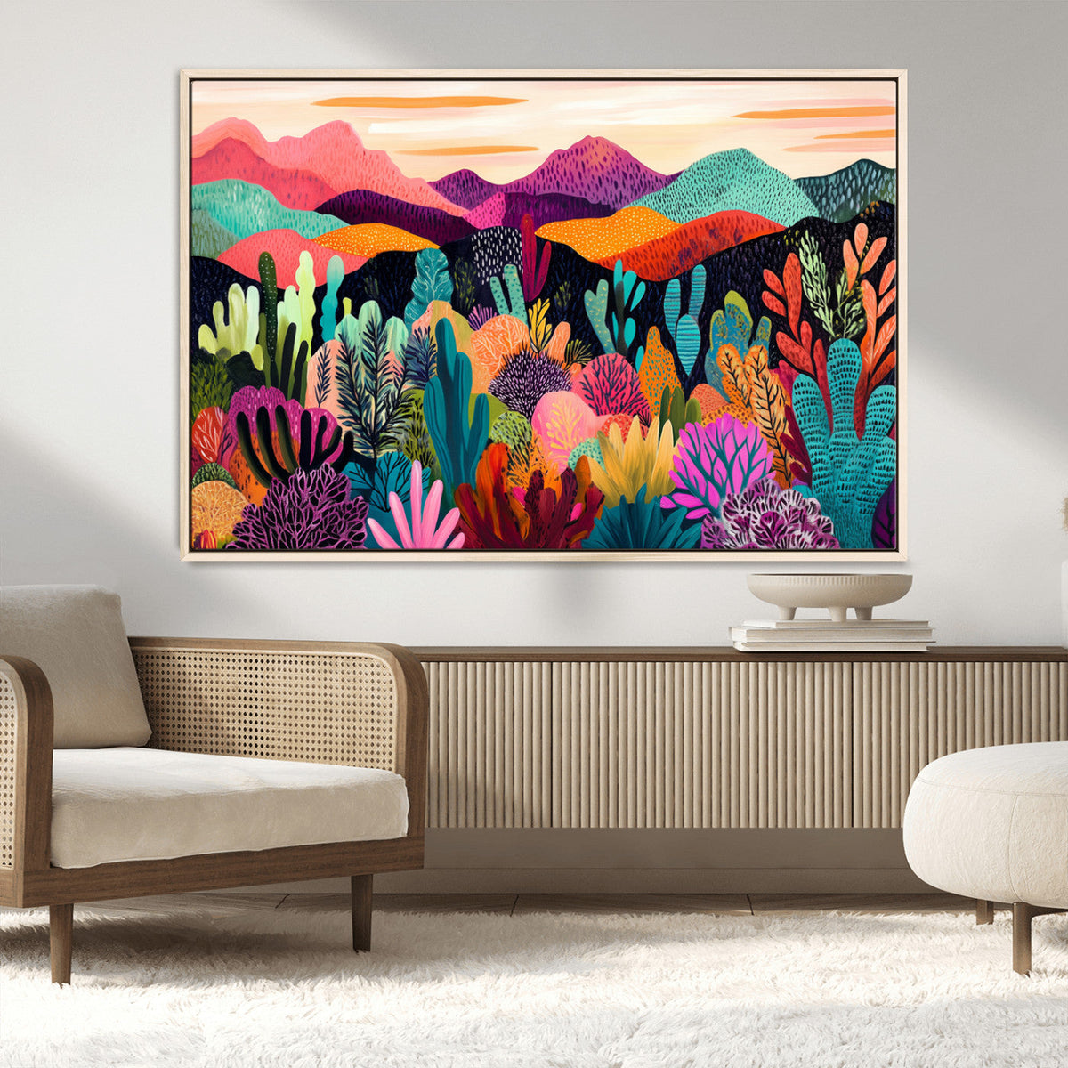 Abstract Kusama Print - Landscape Canvas Wall Art Print -