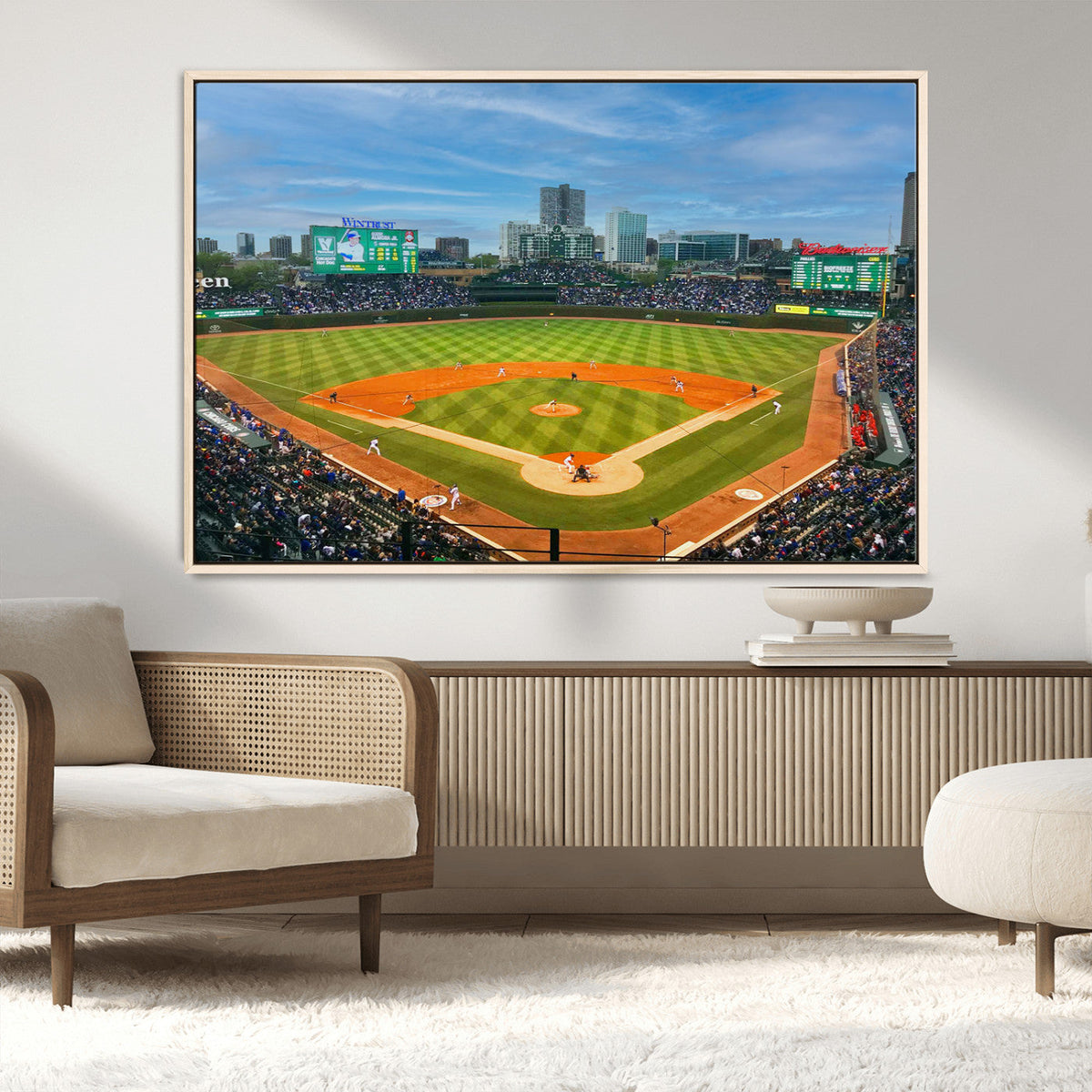 Wrigley Field Chicago Cubs Panoramic Canvas Print –