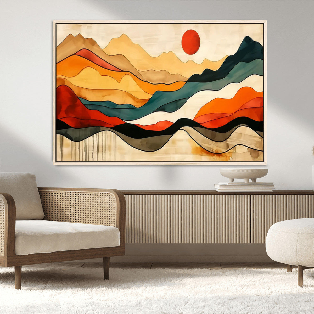 Mid Century Wall Art Print - Abstract Woodland Print -