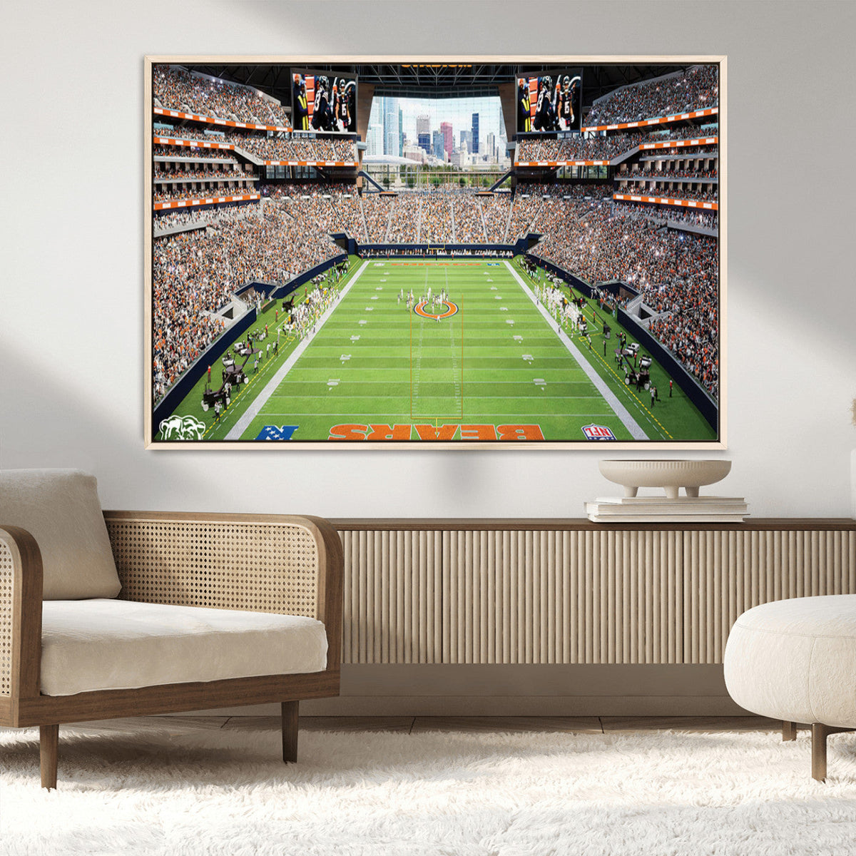 Chicago Bears Soldiers Field Wall Art Canvas Print – Framed