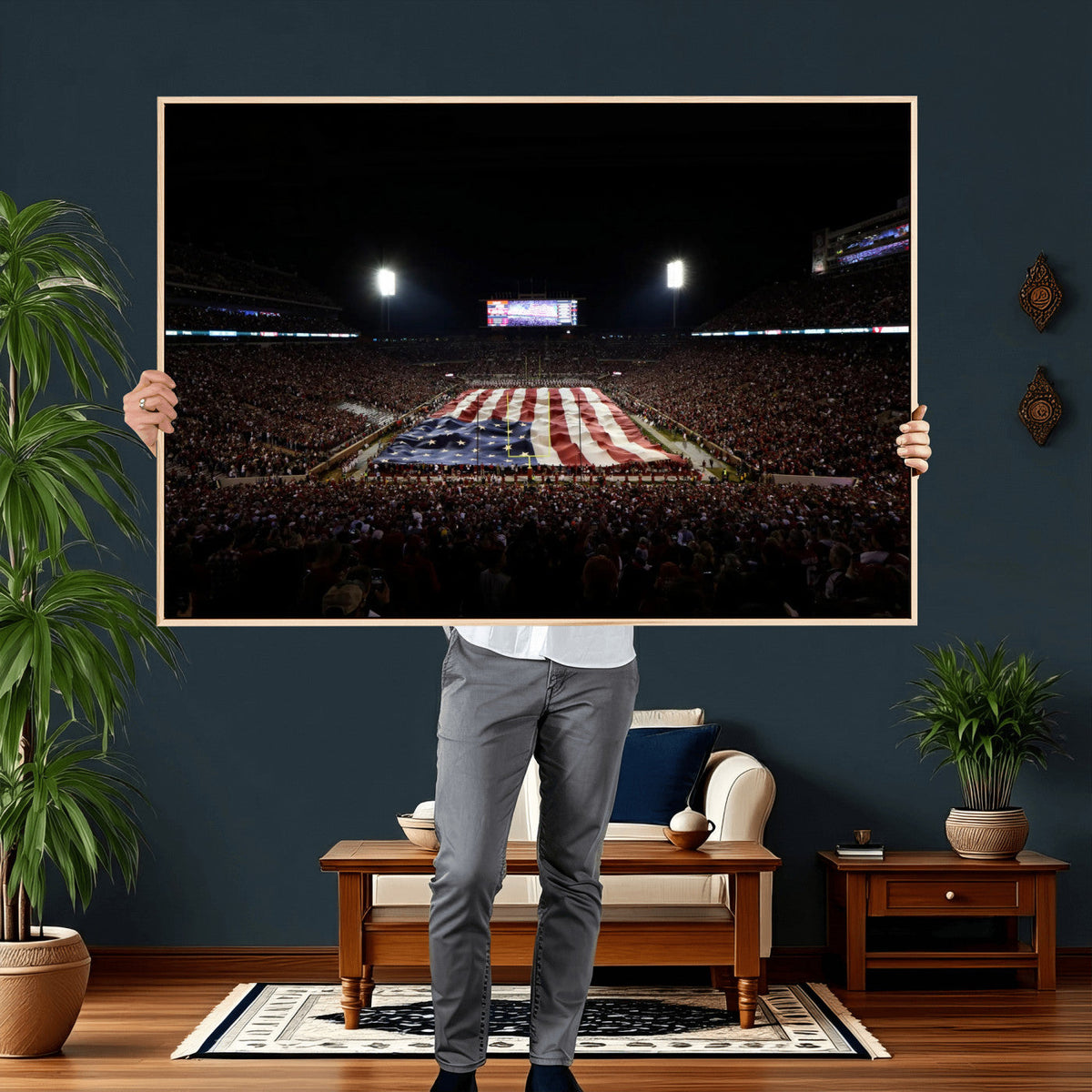 Oklahoma Memorial Stadium Wall Art Canvas Print – Oklahoma