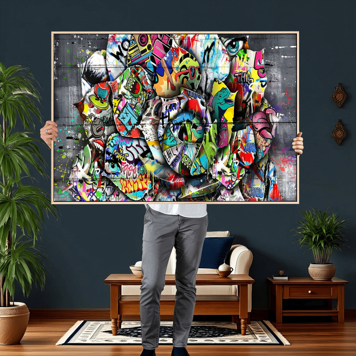 Abstract Graffiti Collage Street Art Wall Art Canvas Print