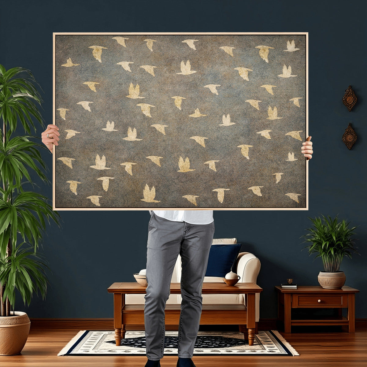 Abstract Birds Wall Art Canvas Print