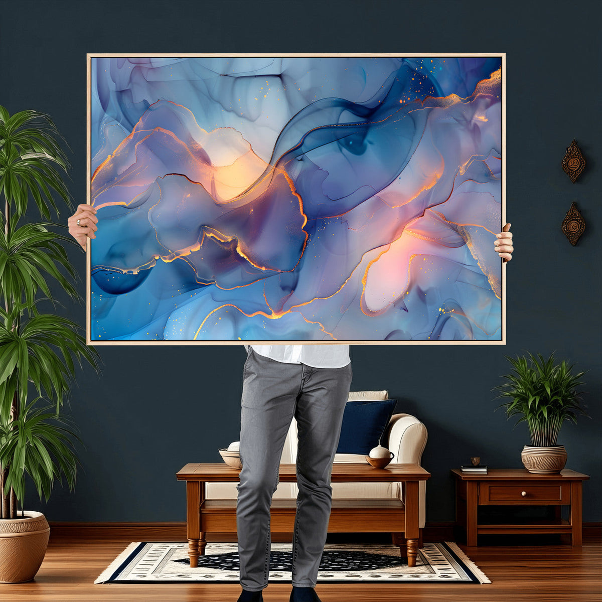 Colorful Abstract Canvas Wall Art Print, Vibrant Popup Color Art Print