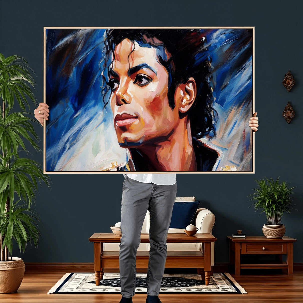 Abstract Michael Jackson Photo Wall Art Canvas Print