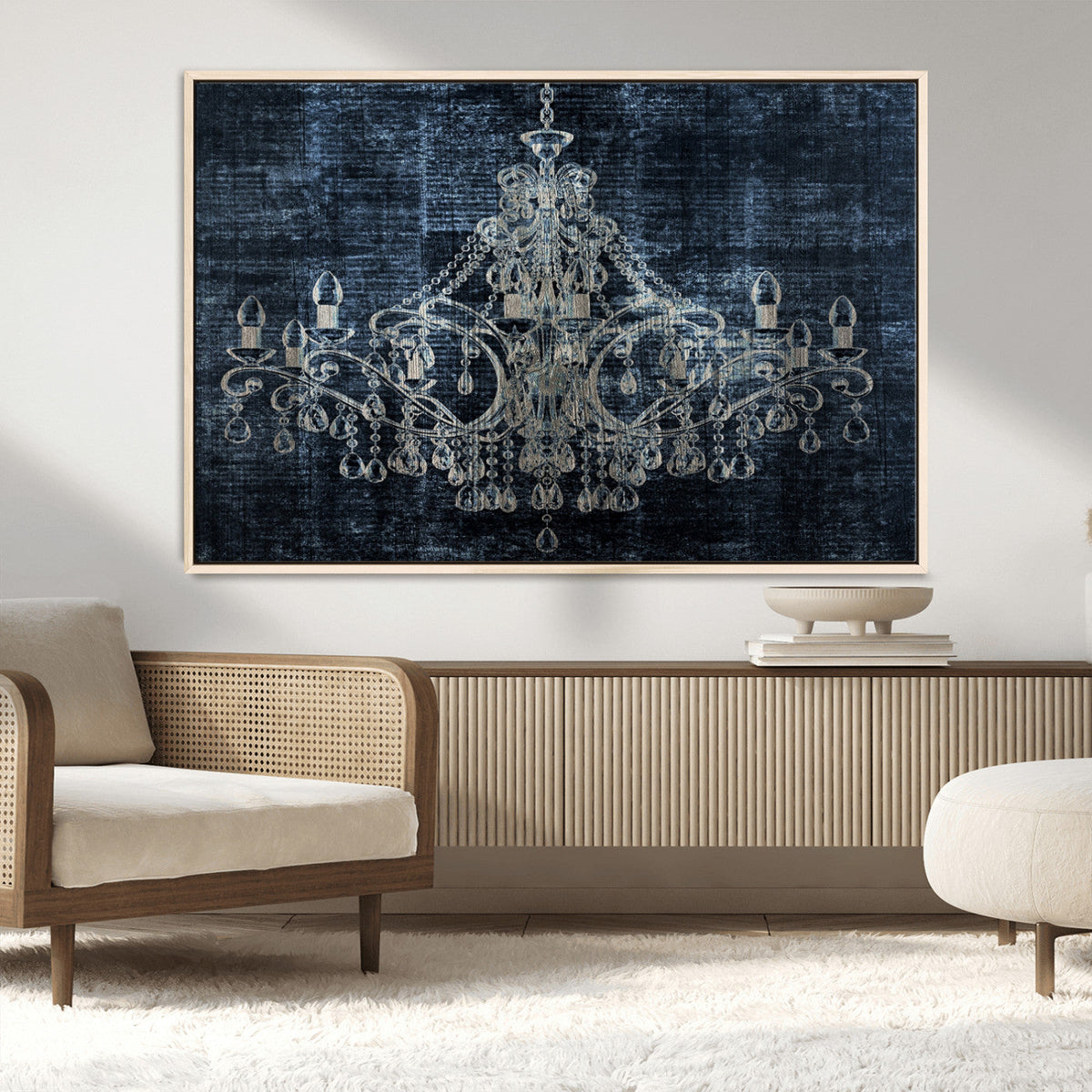 Dark Chandelier Wall Art Canvas Print