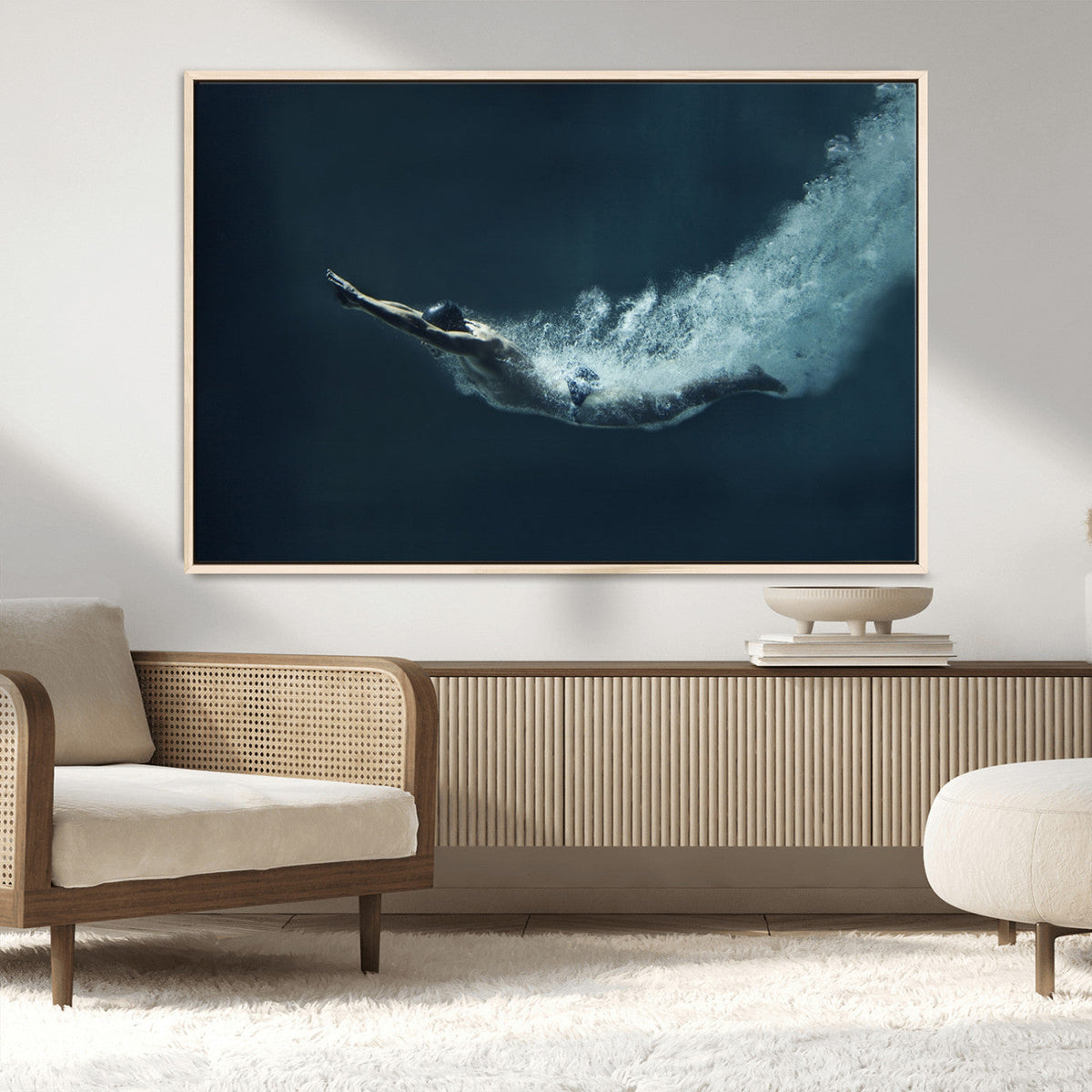 Swimmer Wall Art Canvas Print