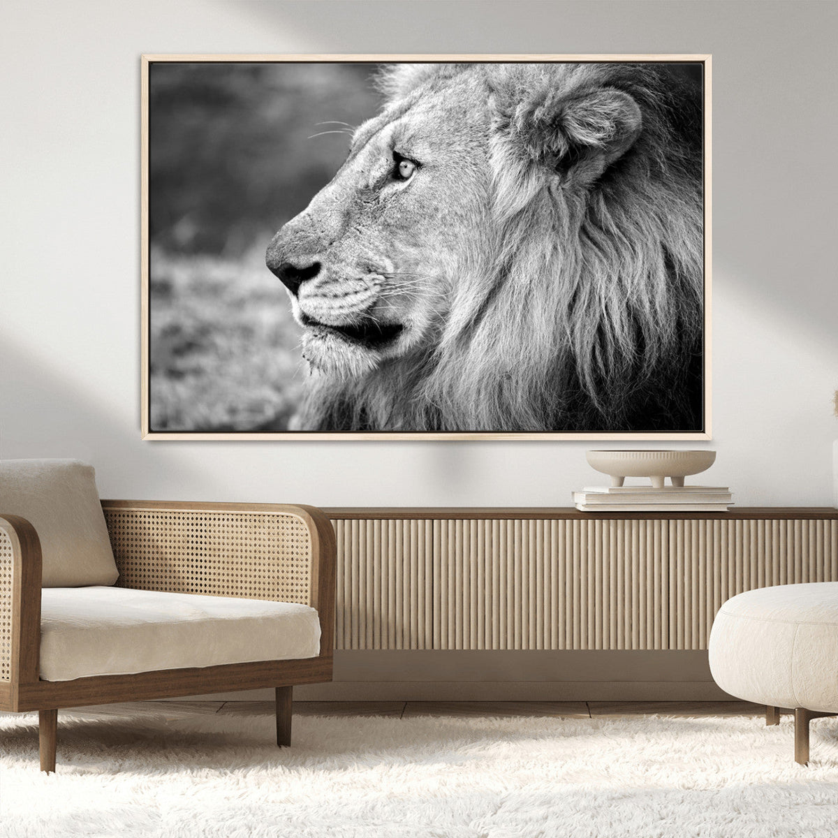 African Lion Wall Art Canvas Print – Majestic Wildlife