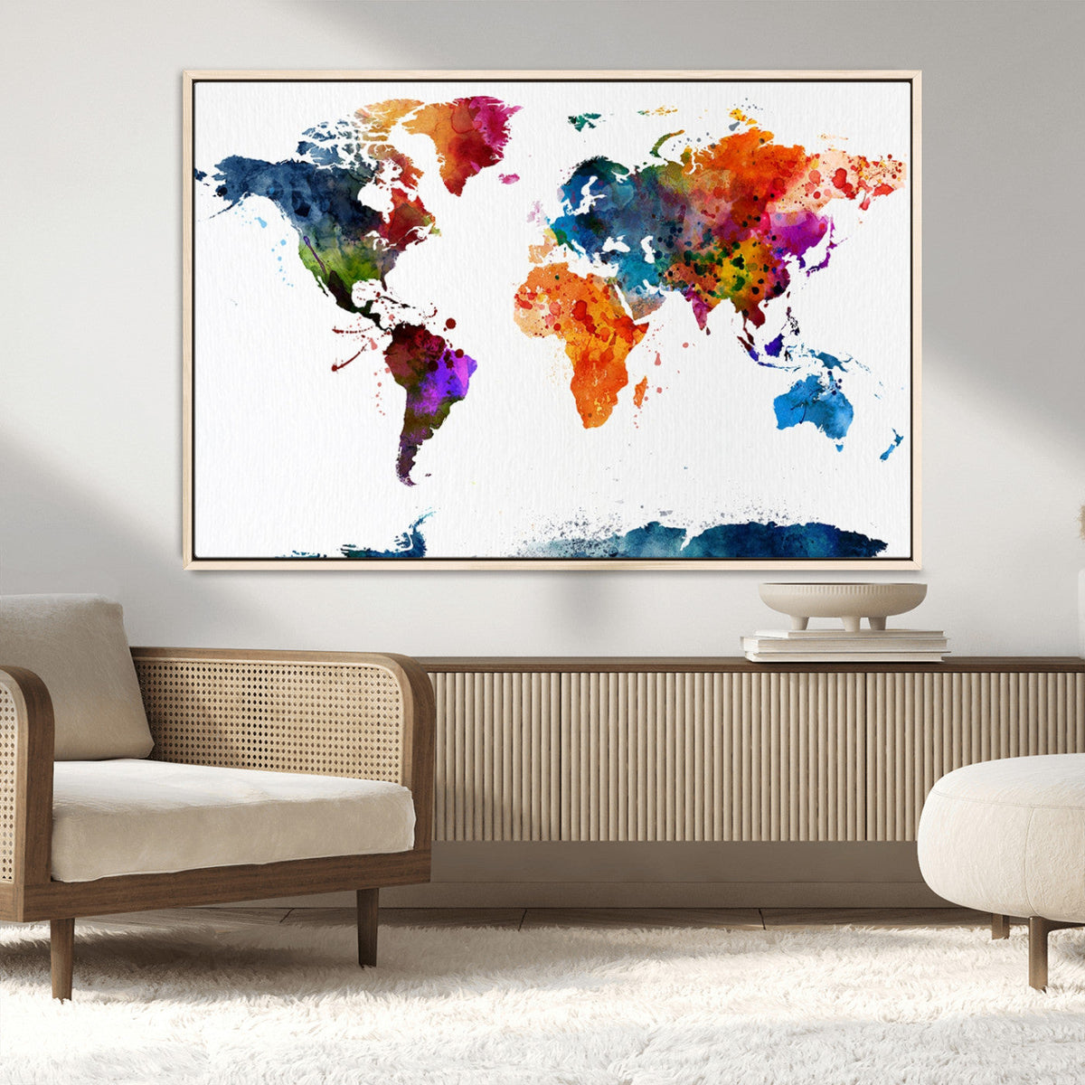 World Map Canvas Print – Detailed Map of the World Wall Art