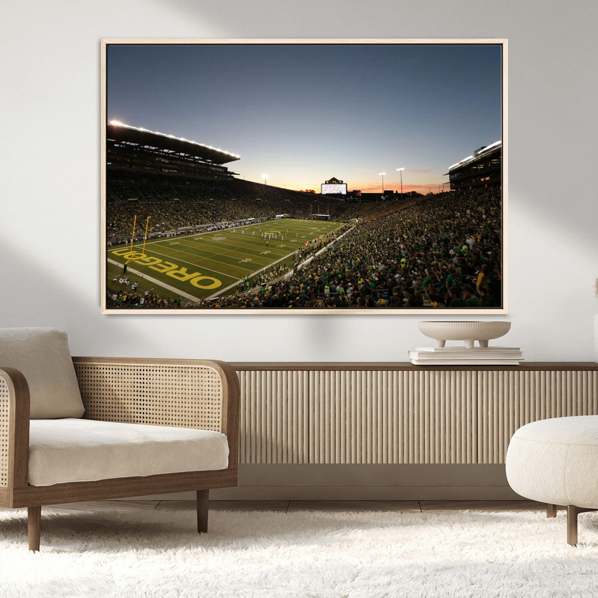 Oregon Ducks Football Team Print - Eugene Autzen Stadium