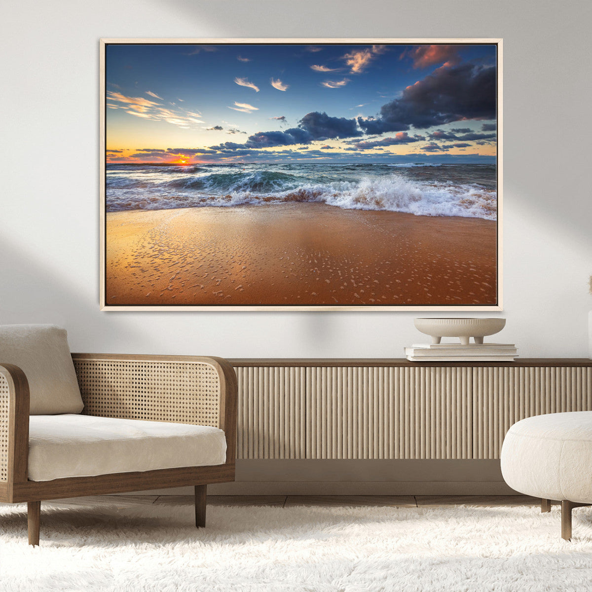 Beach Canvas Wall Art - Coastal Seascape Print for Living