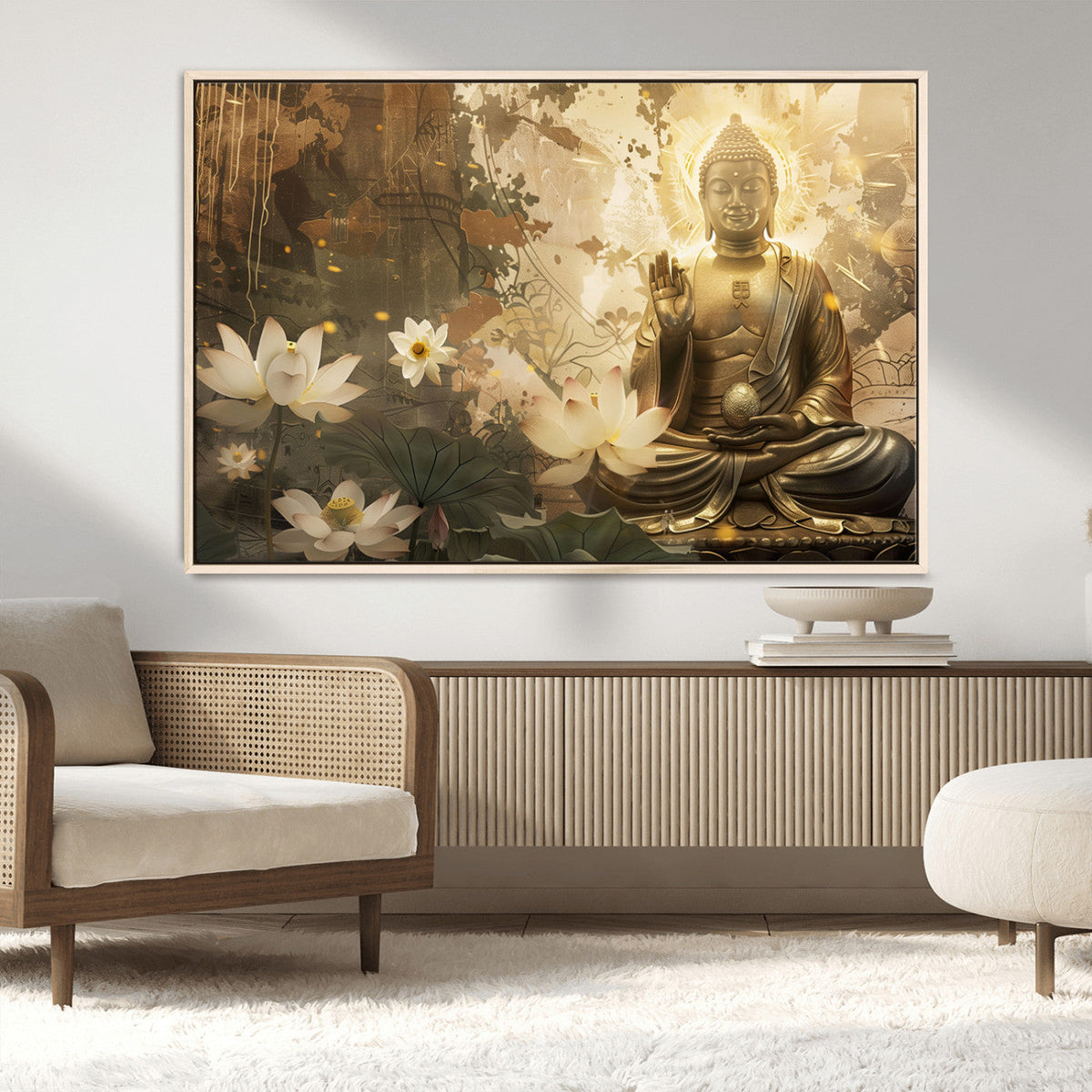 Zen Buddha Wall Art Canvas Print | Peaceful Meditation Decor