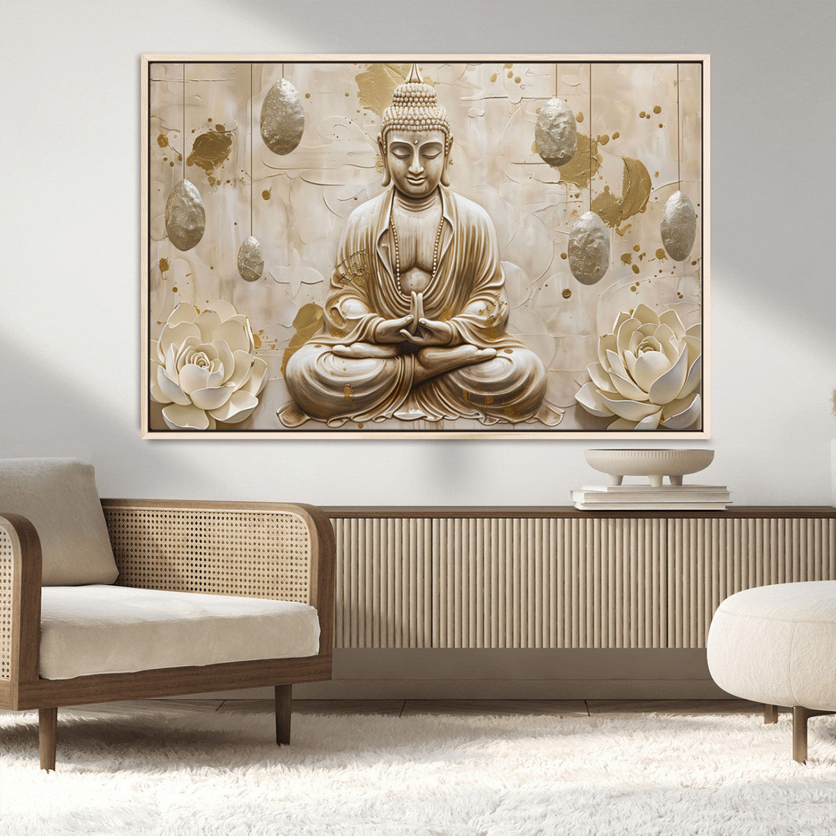 Serene Buddha Wall Art | Yoga Room Decor and Meditation Wall