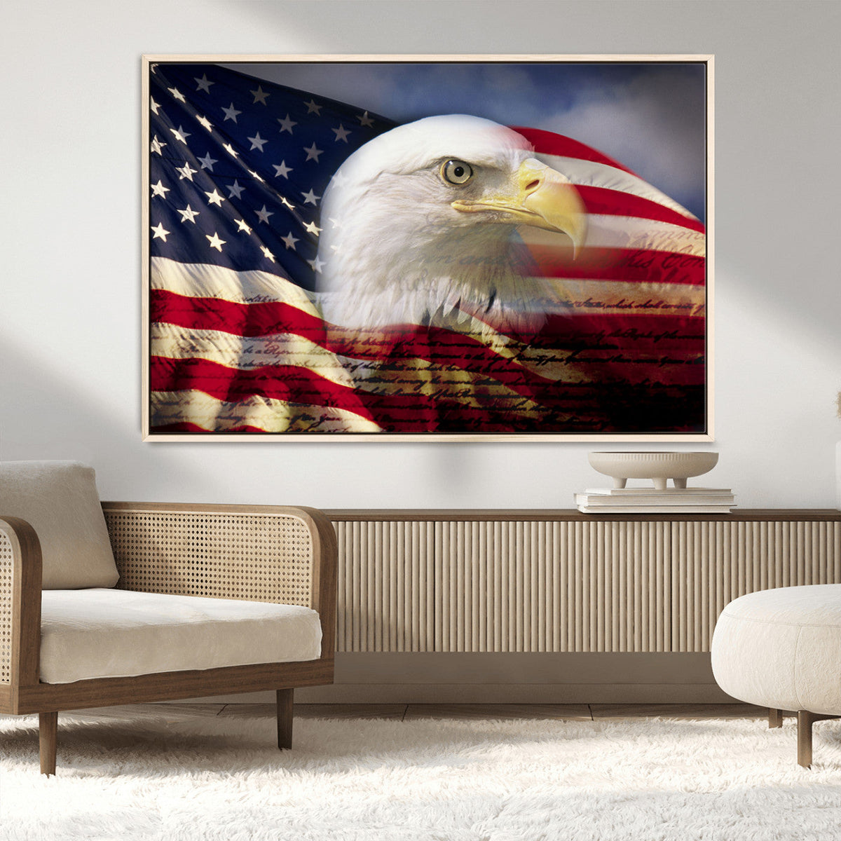 American Flag Eagle Symbol Wall Art, American Flag Eagle