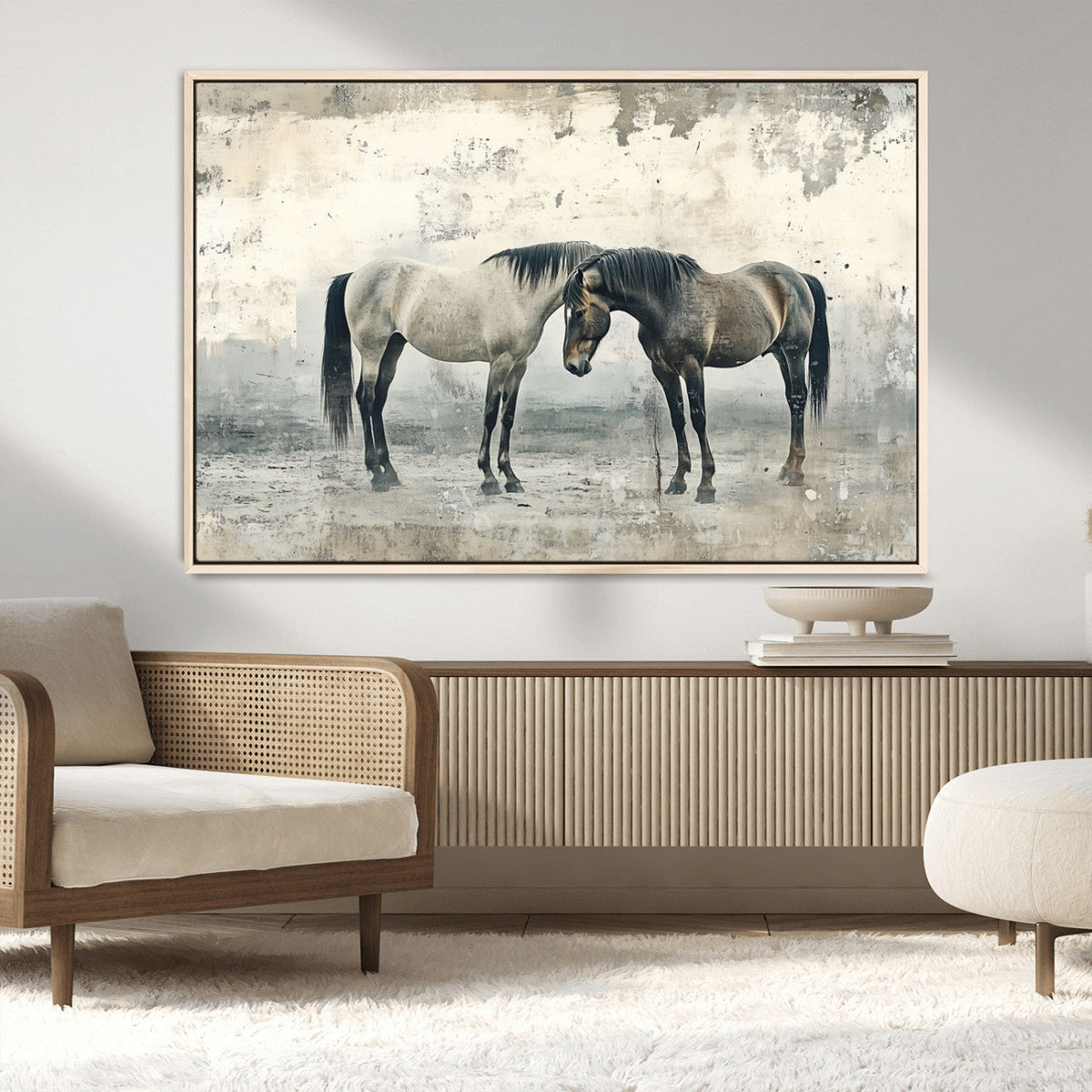 Chines Style Majestic Horses Wall Art | Ready to Hang and