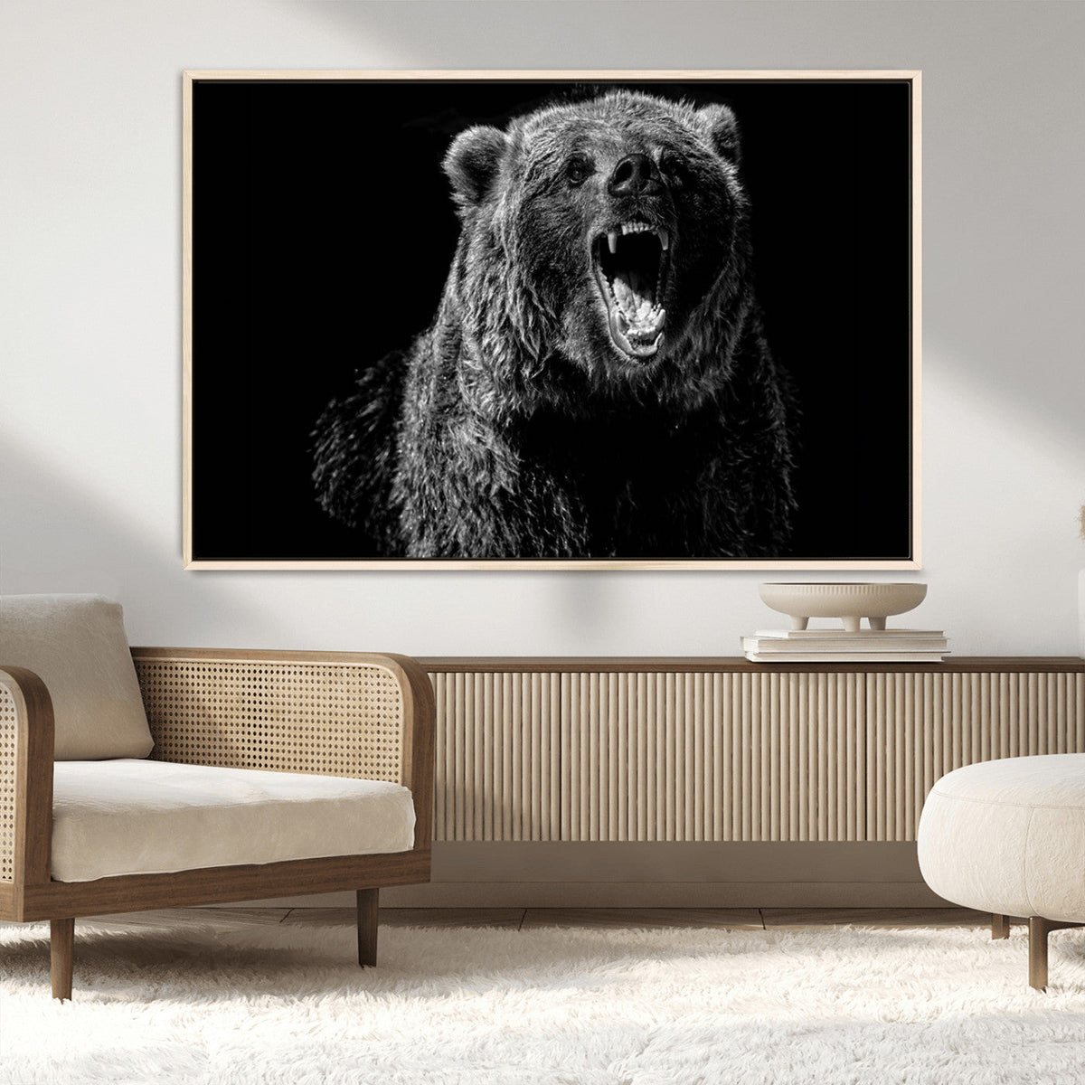 Bear Canvas Print | Wildlife Wall Art for Cabin Decor |