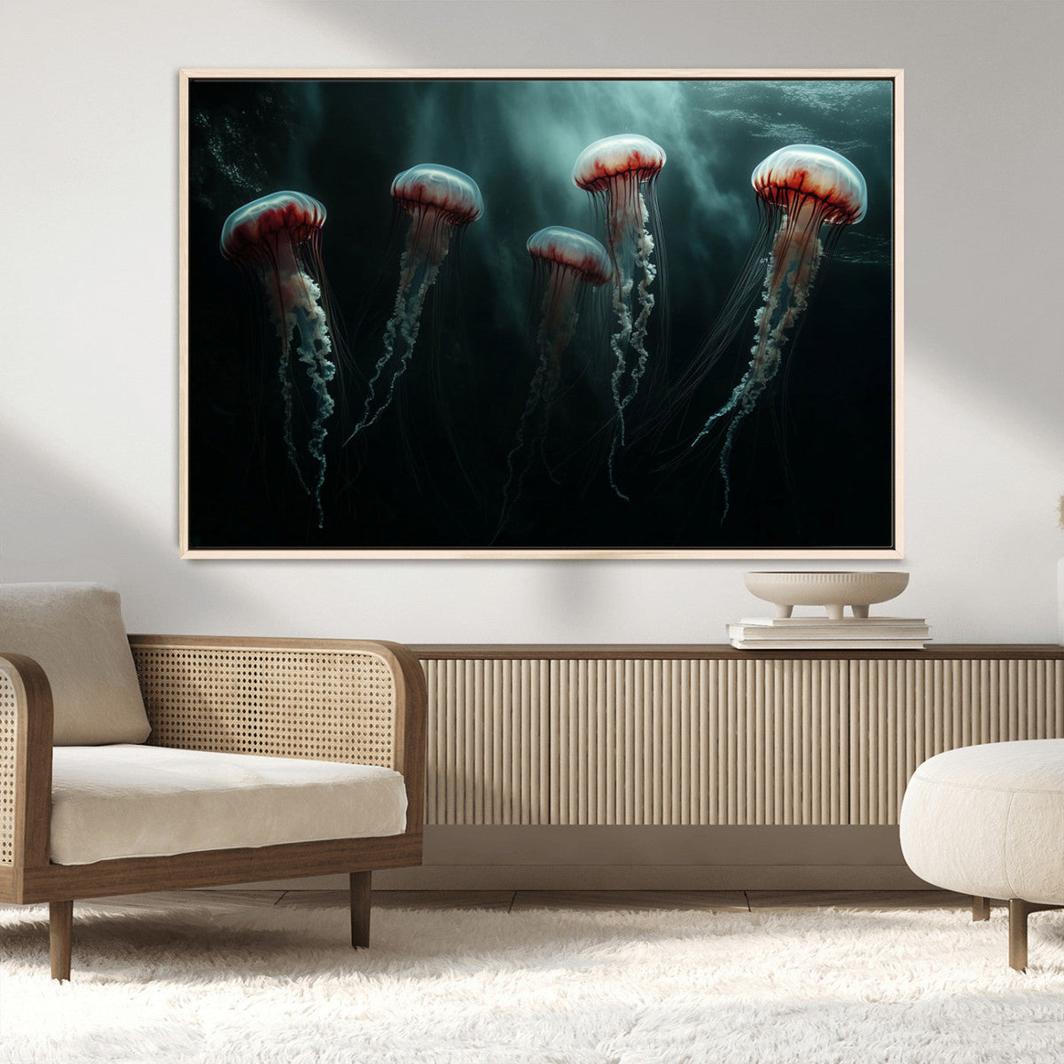 Abstract Jellyfish Wall Art Canvas Print