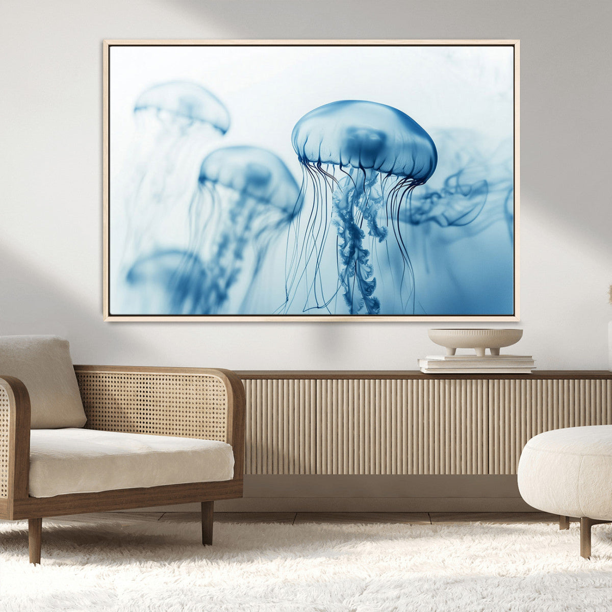 Blue Jellyfish Wall Art Canvas Print