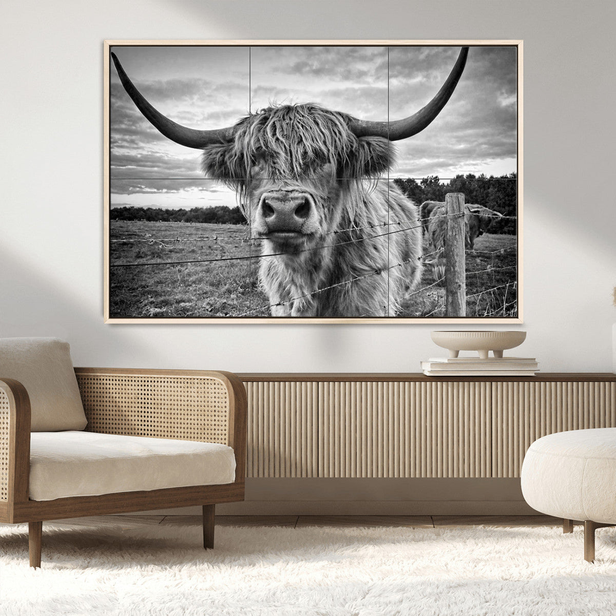 Scottish Highland Cow Wall Art Canvas Print | Ready to Hang