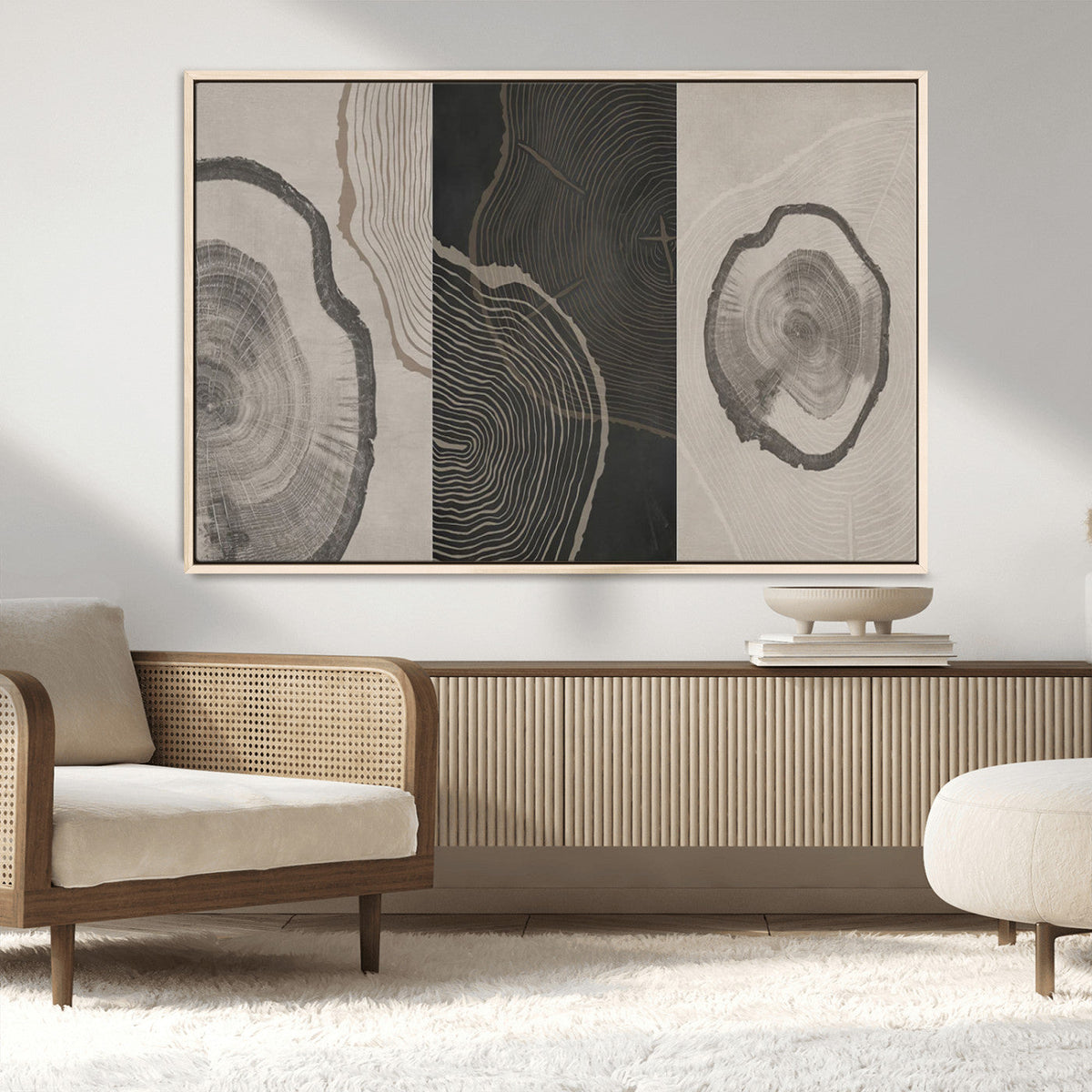 Minimalist Tree Rings Wall Art | Modern Abstract Canvas