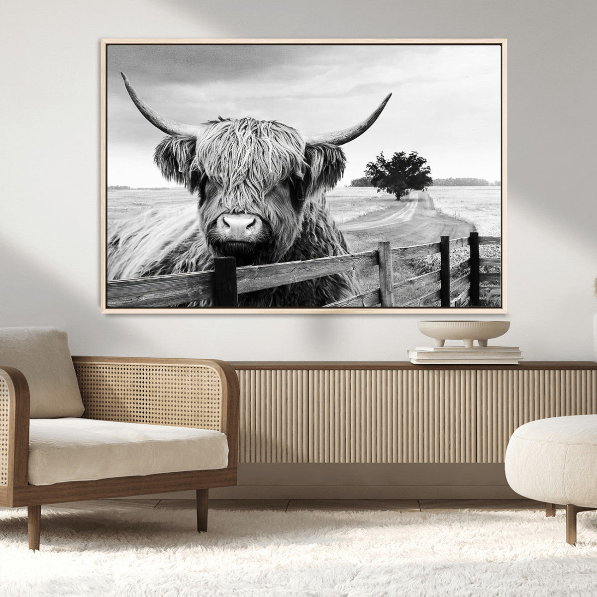 Scottish Highland Cow Wall Art | Rustic Farmhouse Décor |