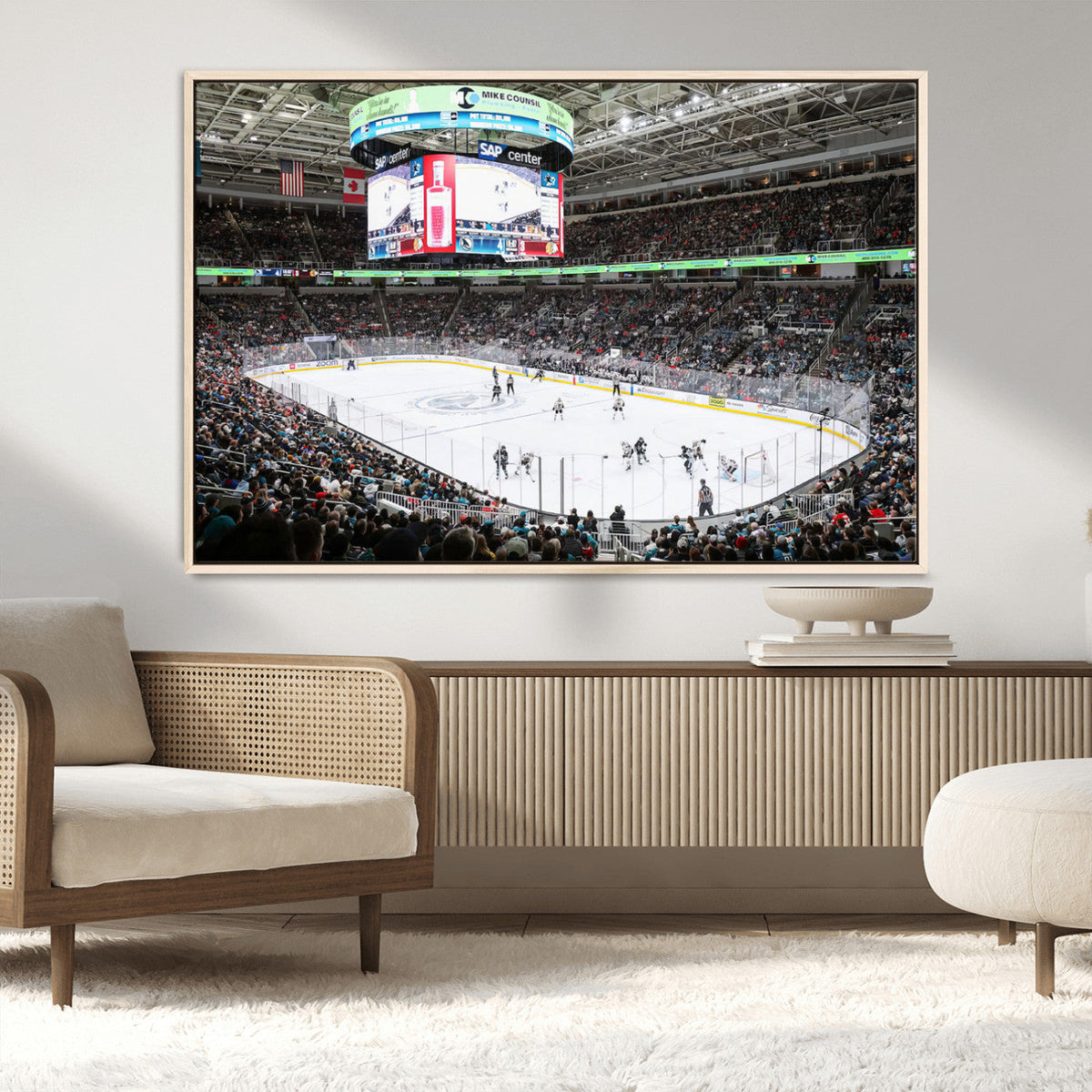 Sharks Arena Blackhawks Sharks Ice Hockey Stadium Wall Art