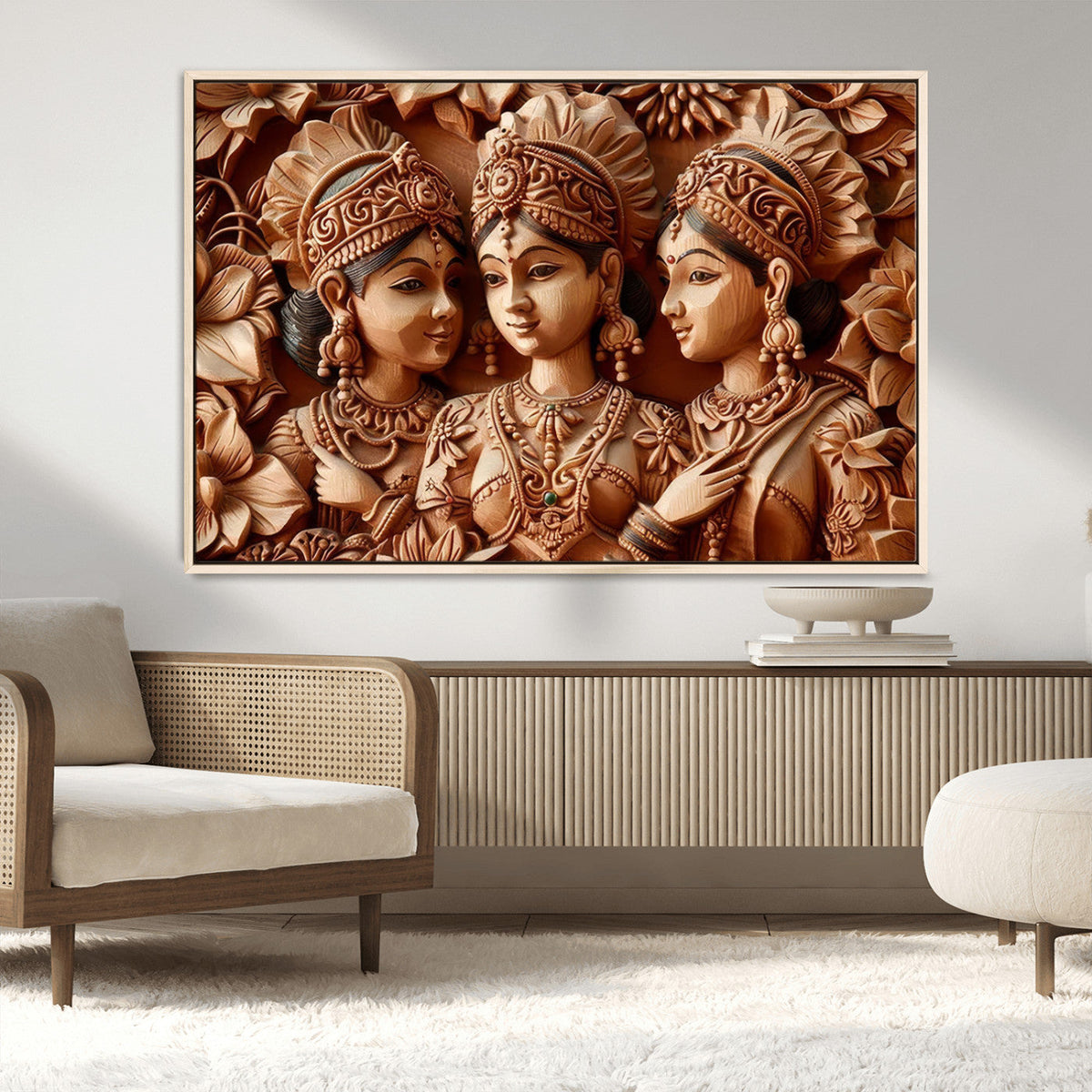 Indian Woman Statue Wall Art Canvas Print