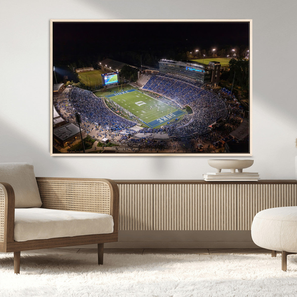 Duke University Blue Devils Football Print Canvas - Durham