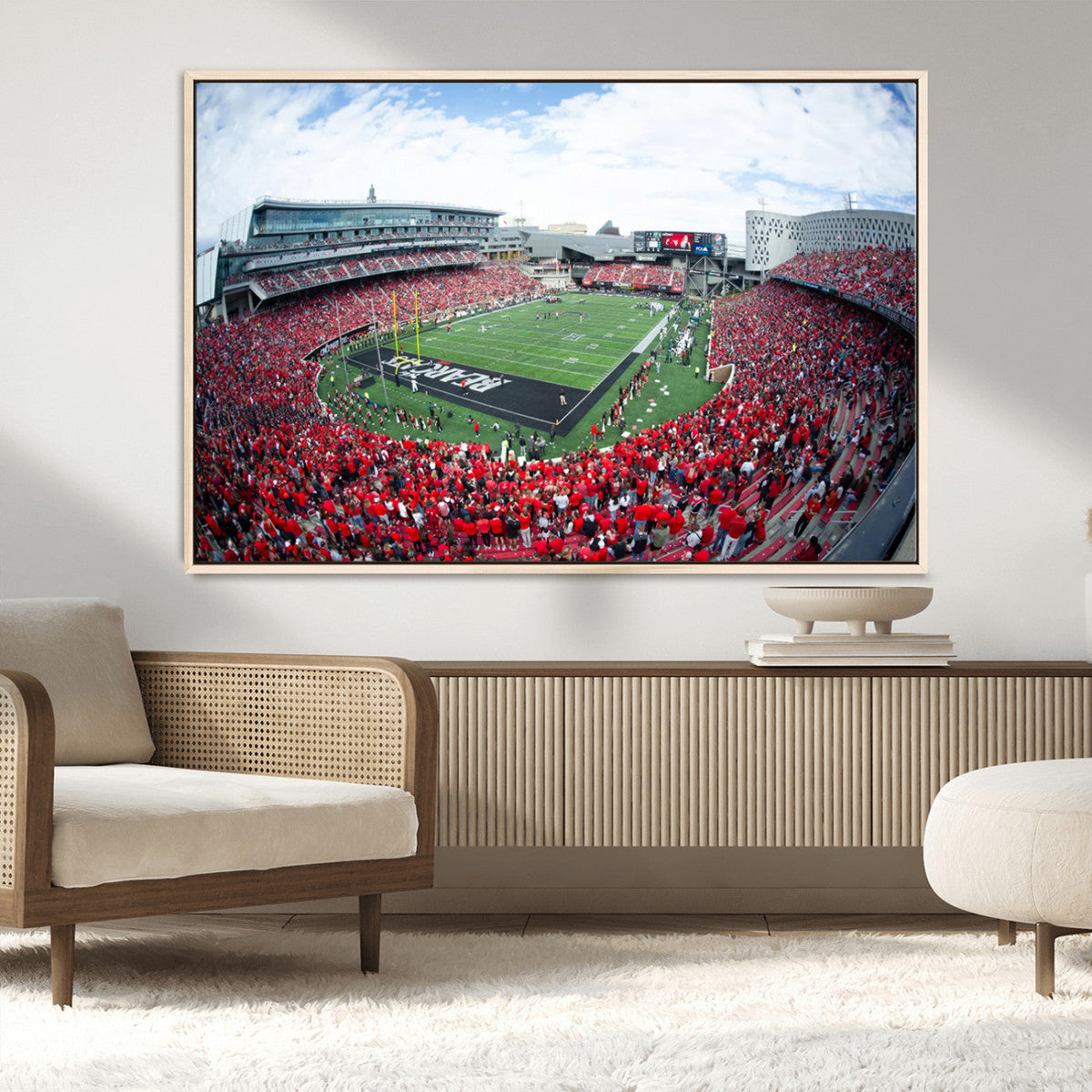 Cincinnati Bearcats Football Team Print - Nippert Stadium Wall Art Canvas Print