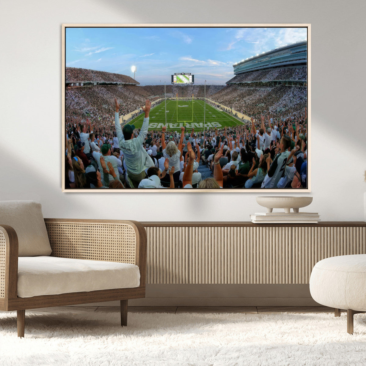 Michigan State Spartans Football Team Art Print - East