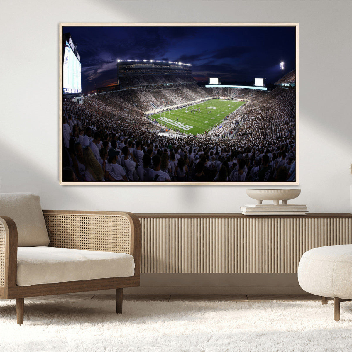 Michigan State Spartans Canvas, Framed Football Team Print -