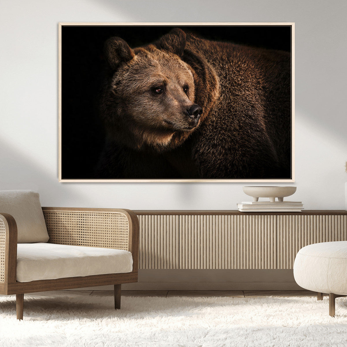 Wild Grizzly 399 Bear Canvas Wall Art Print, Bear Animal