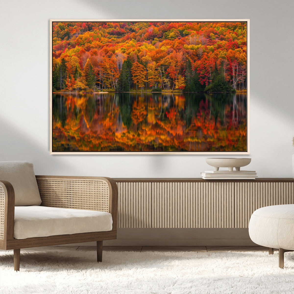 Fall Foliage Wall Art - Autumn Reflection Canvas Print,