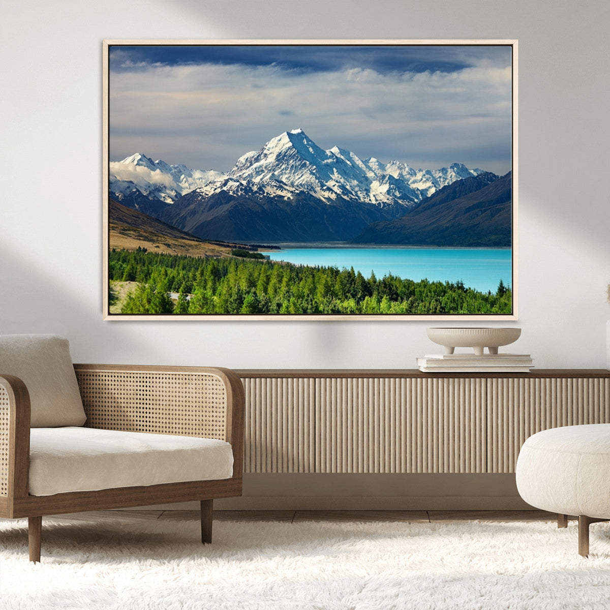 Mount Cook and Lake Pukaki Canvas Wall Art Print – Majestic