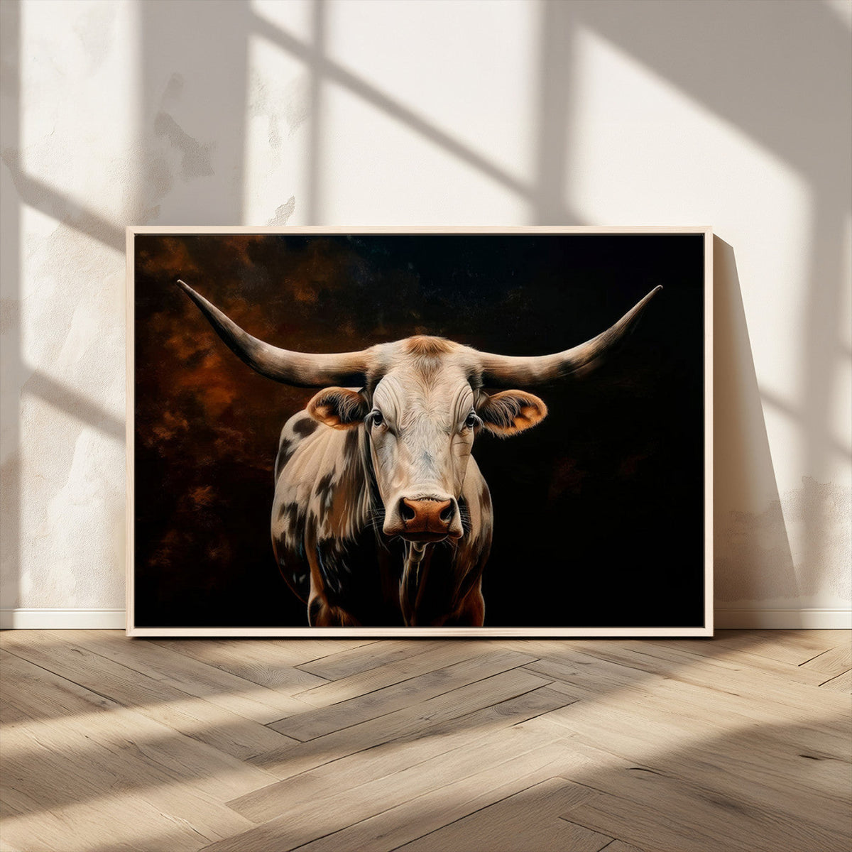 Texas Longhorn Wall Art | 3-Panel Large Texas Longhorn